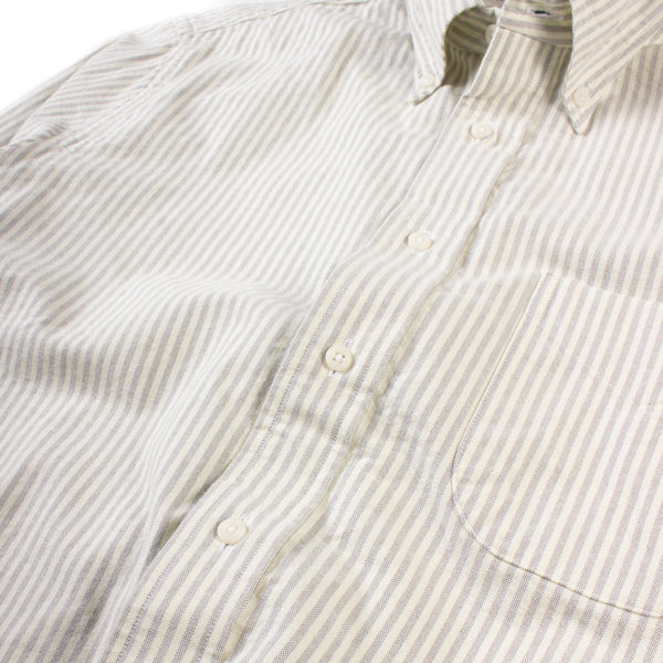 Buttondown Shirt - Grey Stripe Brushed Fall Oxford