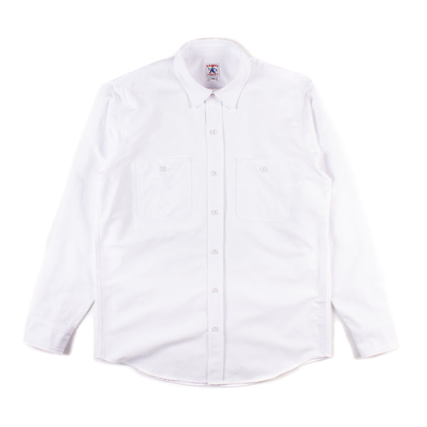 3 Pocket Work Shirt - White 60/40 Oxford