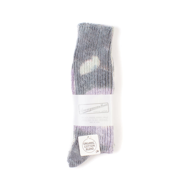 OC L/G Dyed Crew Socks - Purple x Charcoal