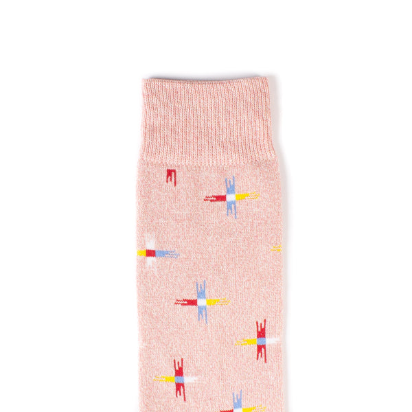 Sun Cross Crew Socks - Pink