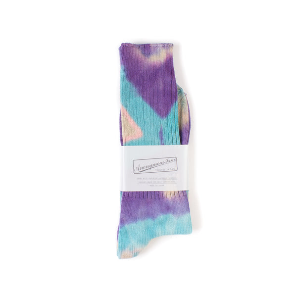 Tie Dye Crew Socks - Blue