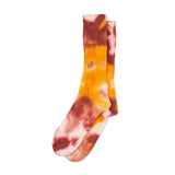 Tie Dye Crew Socks - Wine