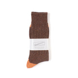 Tweed Nep Crew Socks - Brown