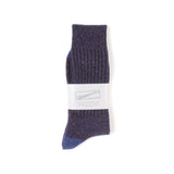 Tweed Nep Crew Socks - Navy