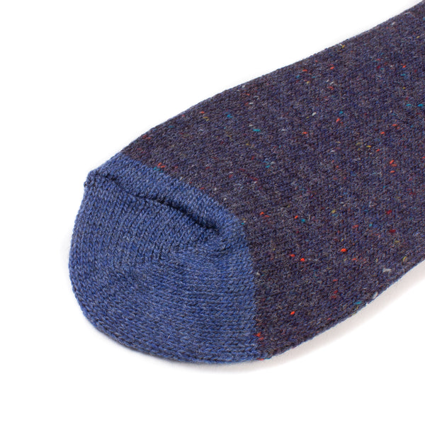 Tweed Nep Crew Socks - Navy