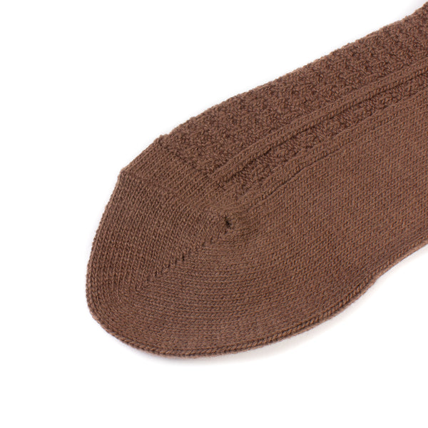 Wool Cashmere Links Crew - Brown