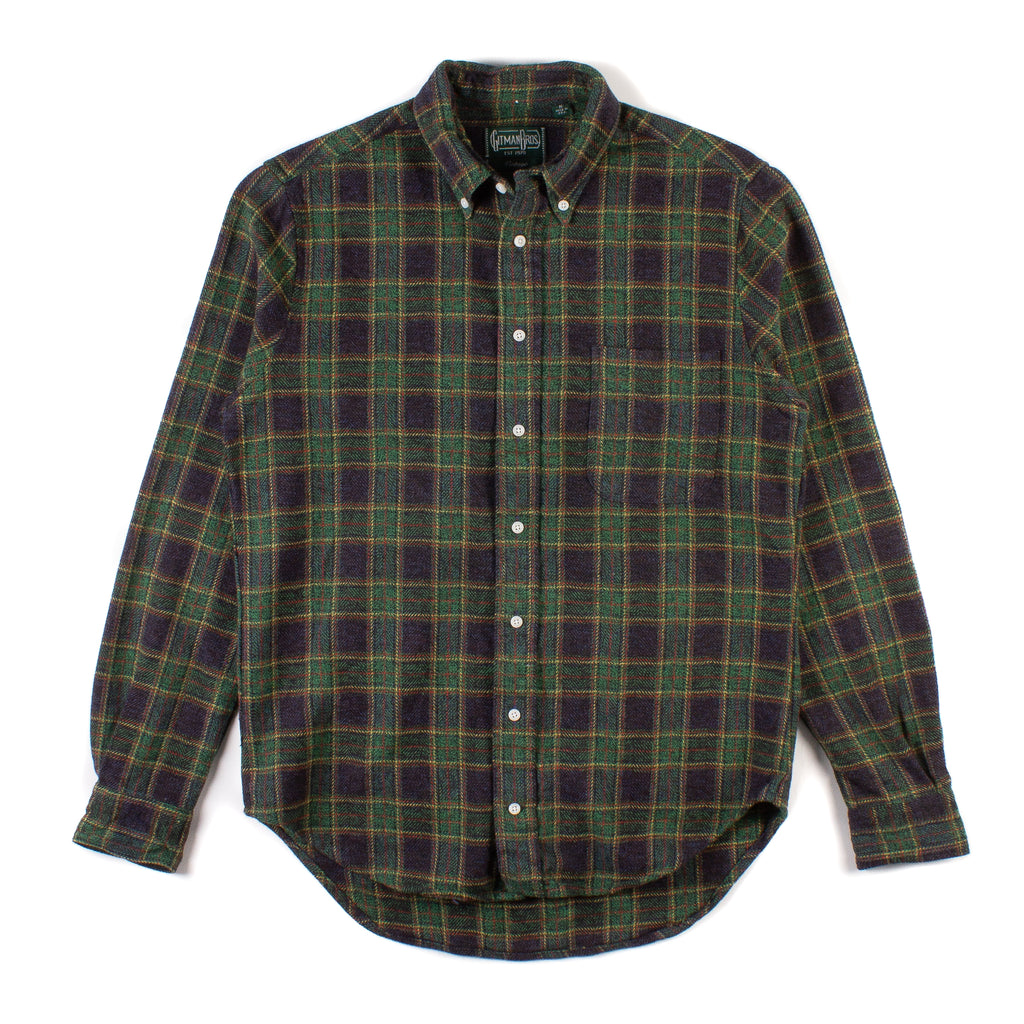 Buttondown Shirt - Green Cotton Tweed Check | North American