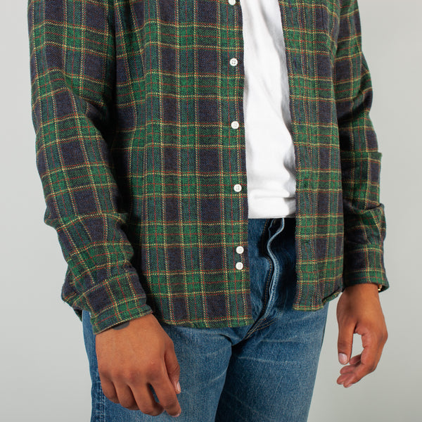Buttondown Shirt - Green Cotton Tweed Check