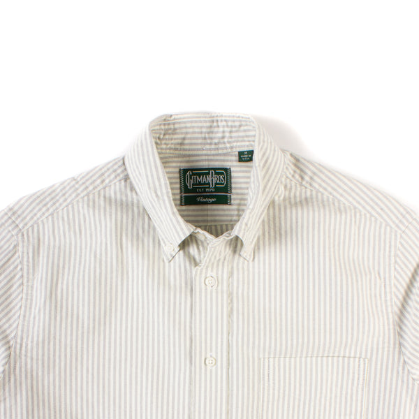 Buttondown Shirt - Grey Stripe Brushed Fall Oxford