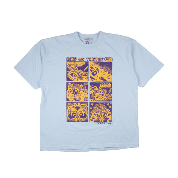 Graphix Tee- Pale Blue 'Tiger Tails'