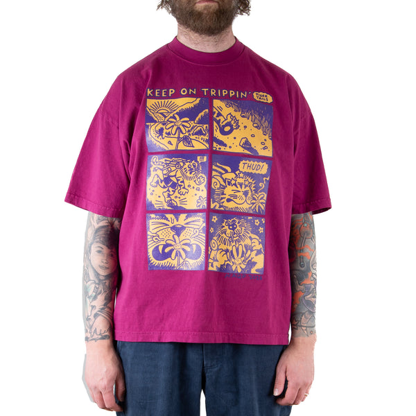 Graphix Tee- Raspberry 'Tiger Tails'