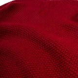 Lambswool Moss Stitch Crewneck Sweater - Russet Red