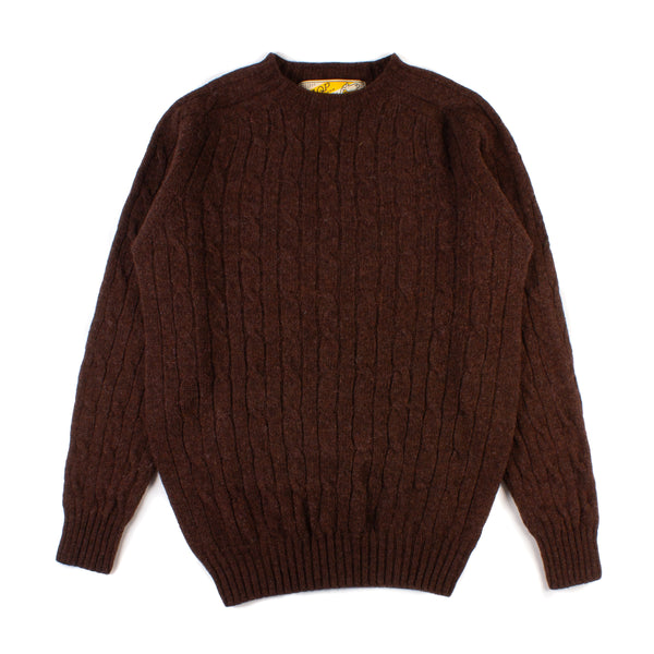 Shetland Cableknit Sweater - Coffee