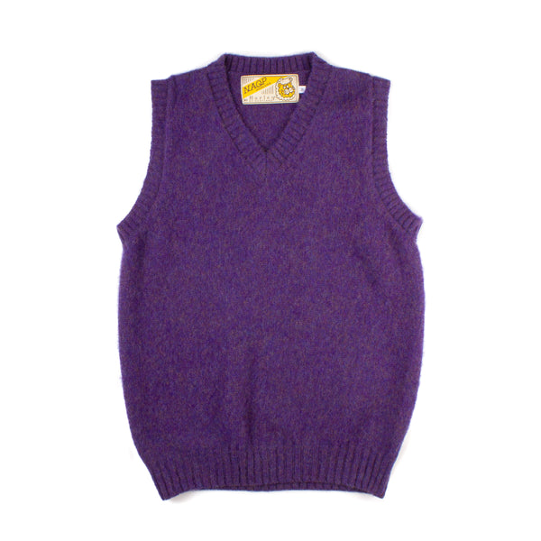 Shaggy Shetland V Neck Slipover - Royal Violet