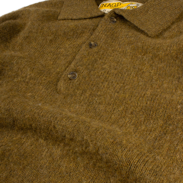 Shaggy Shetland Eton Collar Sweater - Dark Olive