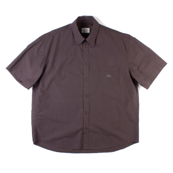 Relaxed Cotton Half Shirt - Charcoal