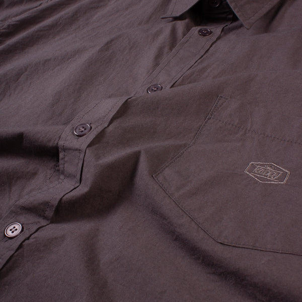 Relaxed Cotton Half Shirt - Charcoal