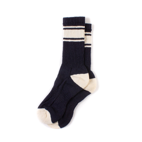 Elgin Socks -Navy/Ecru Stripe
