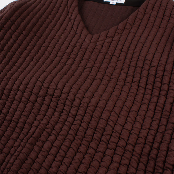Quilted V Neck - Rust