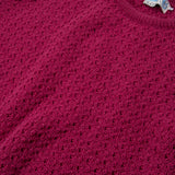 Wool Crew Vest- Raspberry Flowerhead Knit