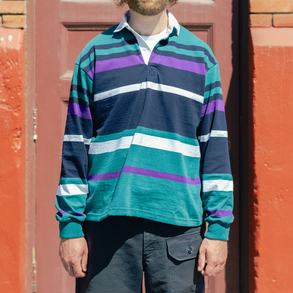 8oz Rugby Shirt - Teal/Navy