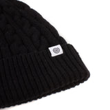 Cashmere/Wool Cable Knit Cap - Black