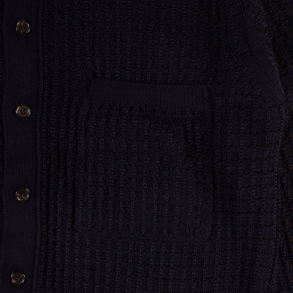 Knit Jacket - Navy Merino Wool