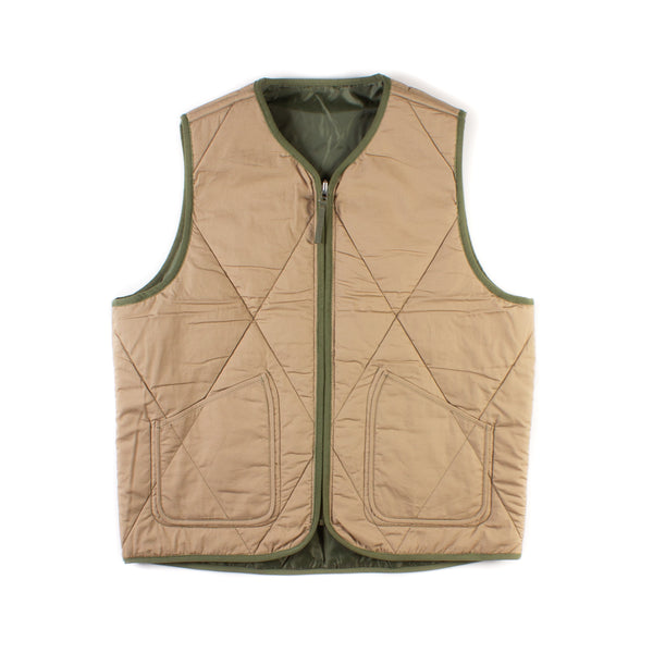 Reversible Military Liner Gilet - Ollive/Sand