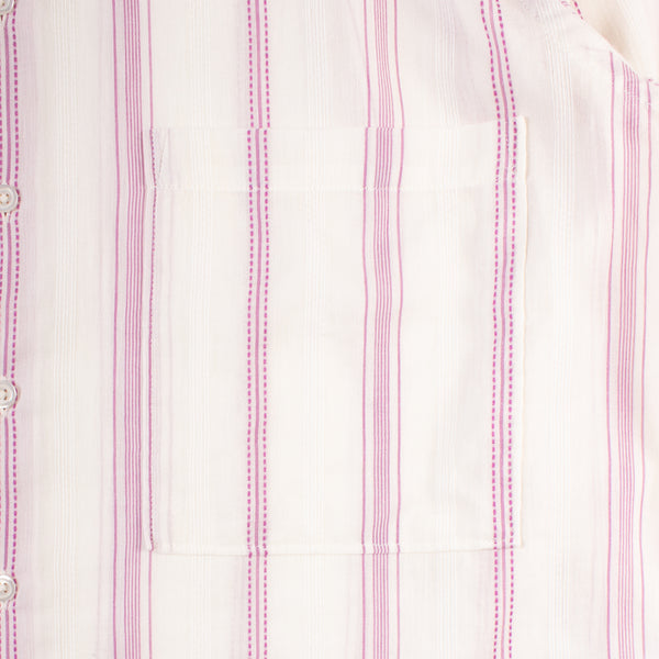 Square Pocket Shirt - Ecru/Lilac Hendrix Curry Stripe
