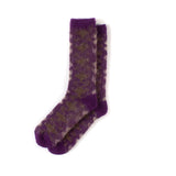 Napping Diamond Jacquard Crew Socks - Dark Violet