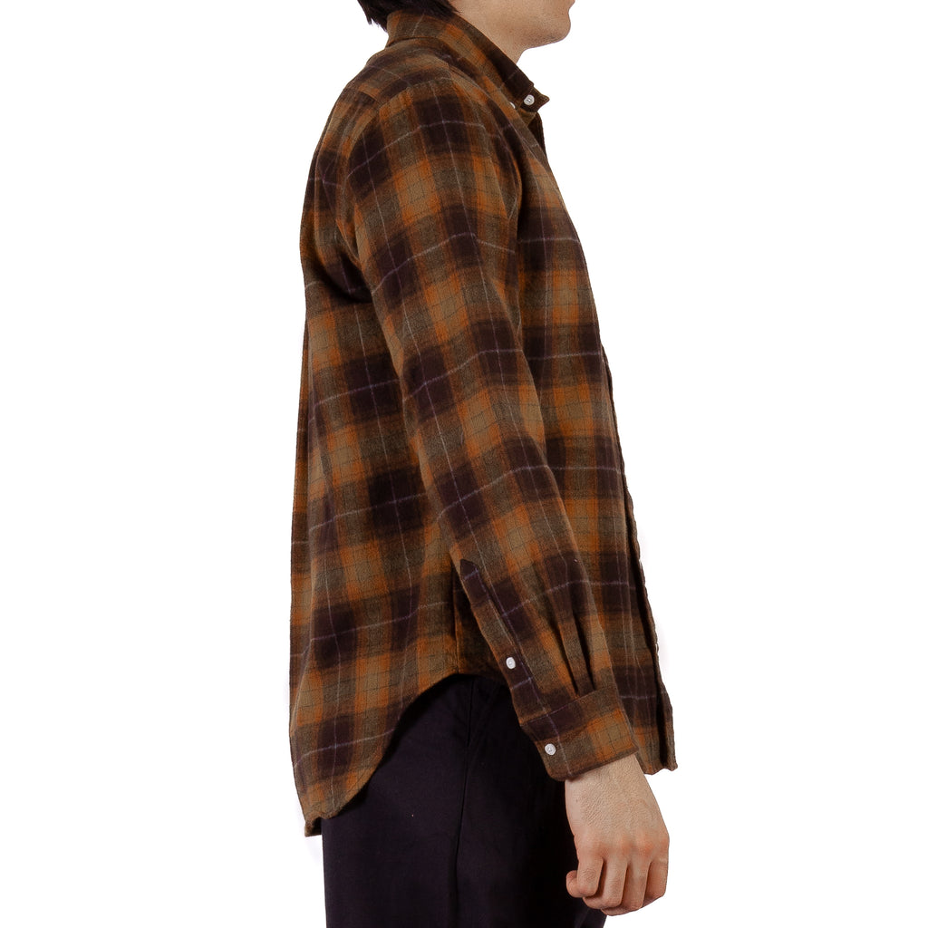 Long Sleeve Buttondown Shirt - Brown Melange Shaggy Flannel