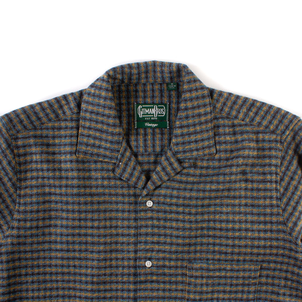 Long Sleeve Camp Shirt - Winter Cotton Tweed Check
