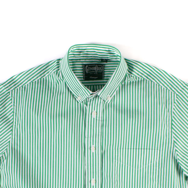 Short Sleeve Buttondown Shirt - Green Bengal Stripe
