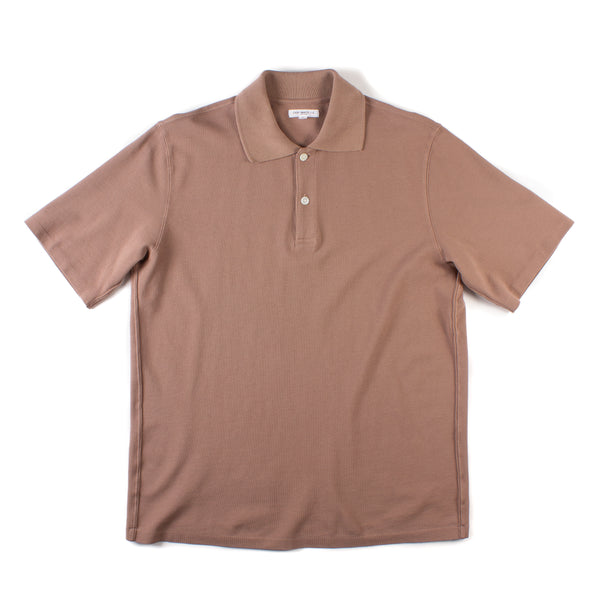 S/S Two Button Polo - Dried Rose