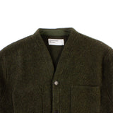 Cardigan - Olive Wool Fleece