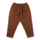 Pleated Track Pants - Brown Marl Twill