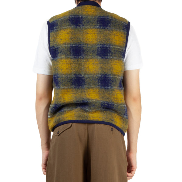Zip Waistcoat - Yellow Austin Wool Fleece