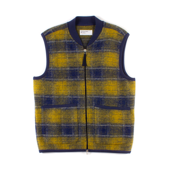 Zip Waistcoat - Yellow Austin Wool Fleece